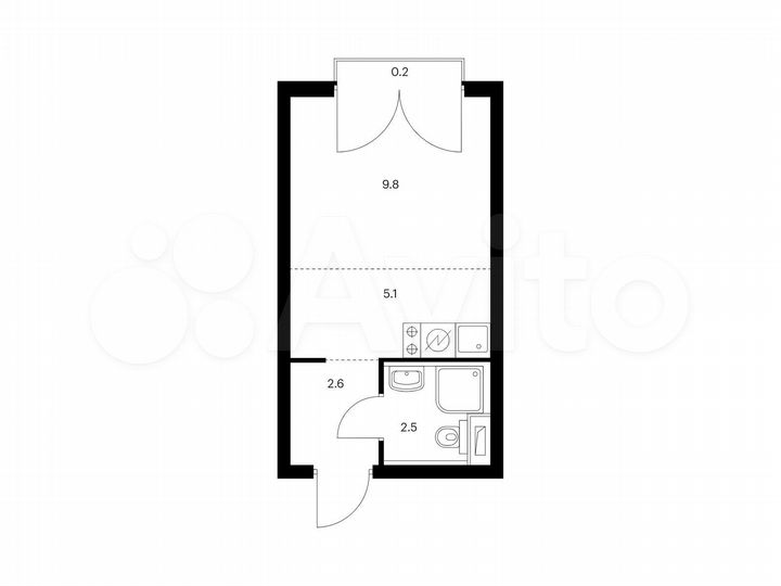 Квартира-студия, 20,2 м², 20/23 эт.