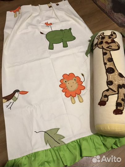 Штора и подушка в детскую