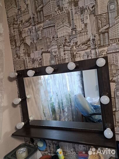Зеркало с лампочками бу