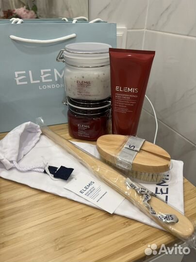 Elemis скраб, щетка для тела, крем