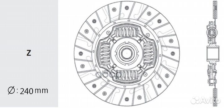 Диск сцепления HD90 Valeo