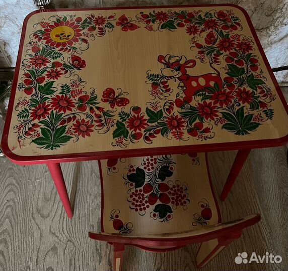 Детский стол и стул Хохломская Роспись