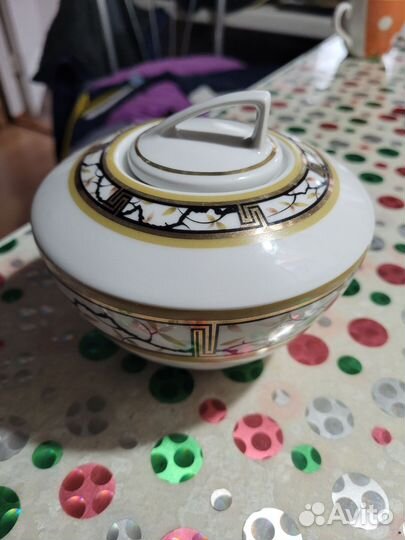 Сахарница фарфор СССР, печать лфз