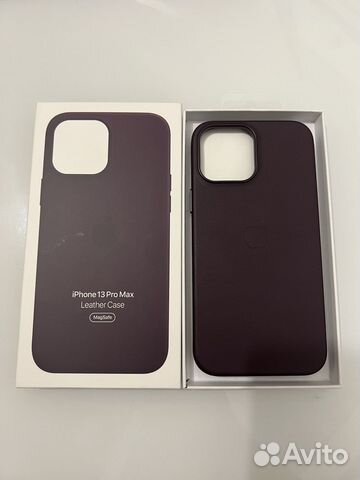 Кожаный чехол на iPhone 13 Pro Max фиолетовый