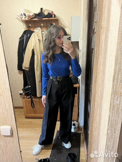 Лонгслив синий