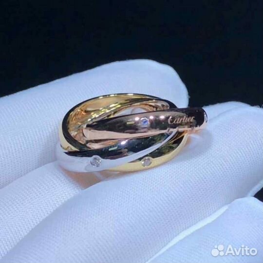 Кольцо Cartier Trinity, золото 585 пробы 0,28ct