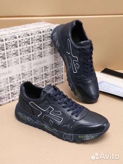 Кроссовки мужские Premiata кожаные синие