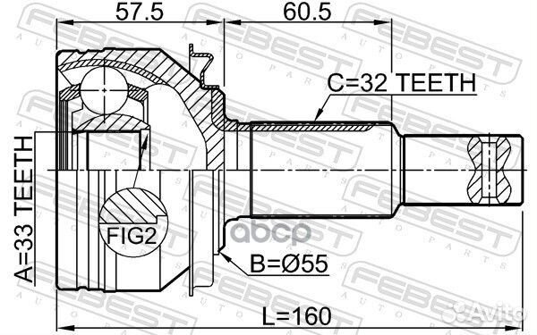 Шрус наружный 33x55x32 nissan teana 14- 0210-L3