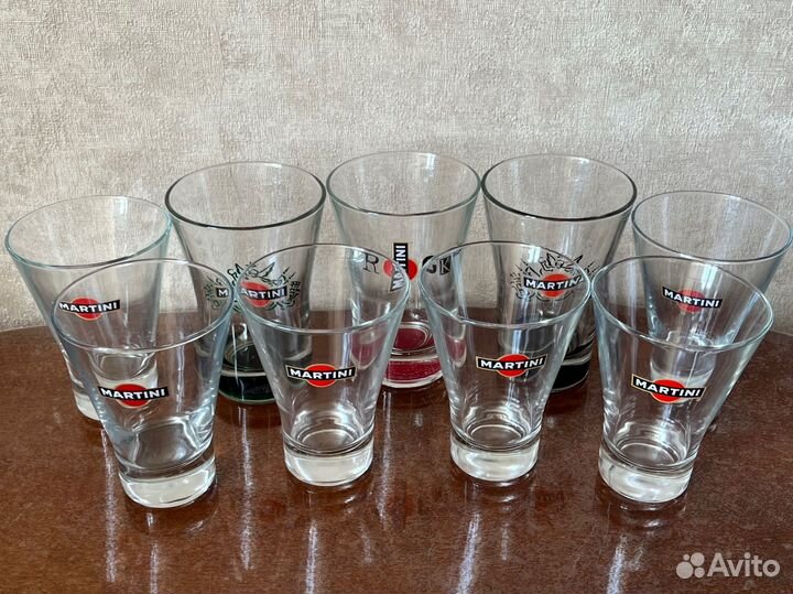 Стеклянные бокалы Martini, Baileys, Fernet Branca