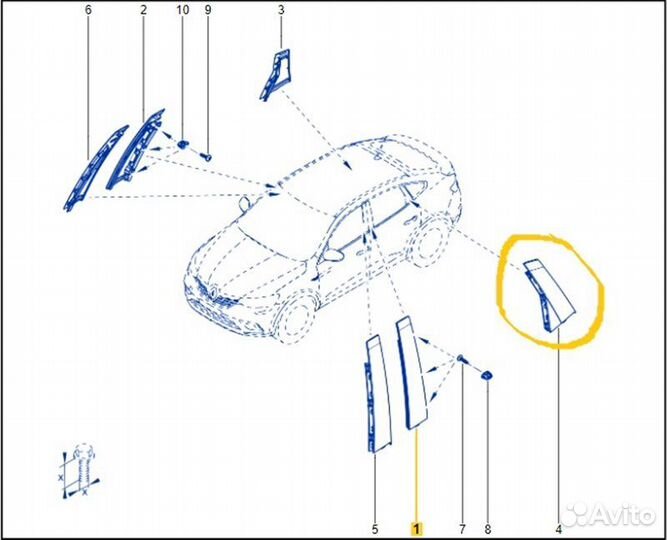 Накладка двери задняя левая Renault Arkana jс