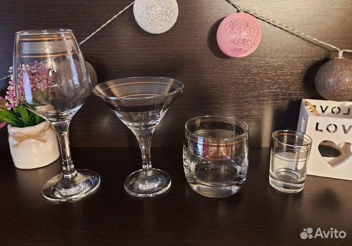 Набор бокалы фужеры стаканы рюмки 39 предметов