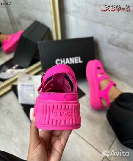 Босоножки женские розовые Chanel