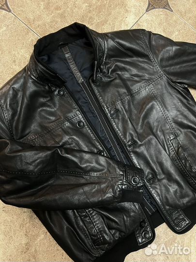 Кожаная куртка мужская 54 бу