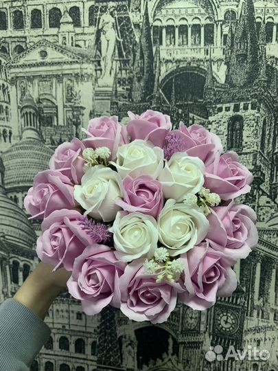 Букет из мыльных роз