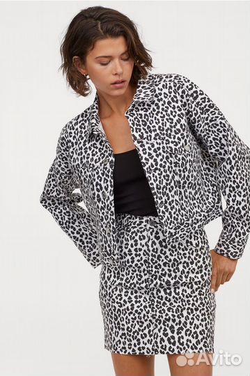 Джинсовая куртка леопардовая HM 46 48