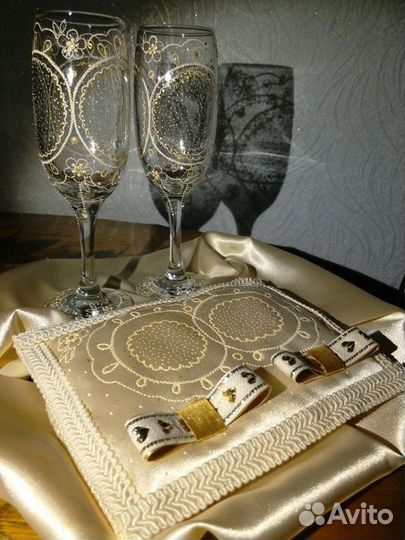 Бокалы свадебные ручной росписи