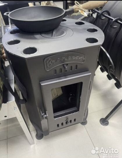 Печь камин Канадка с плитой