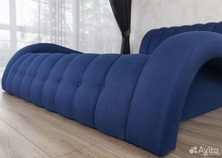 Кровать двухспальная 180х200 синяя