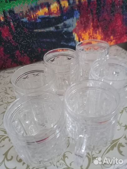 Хрустальные кружки СССР. 6 штук