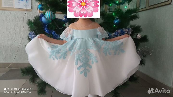 Шикарное платье Снежинка 92-104