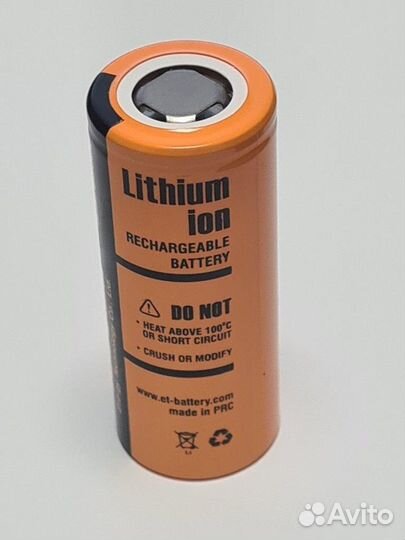 Аккумулятор ET ICR26650B (3.7В, 4500мАч, Li-Ion )