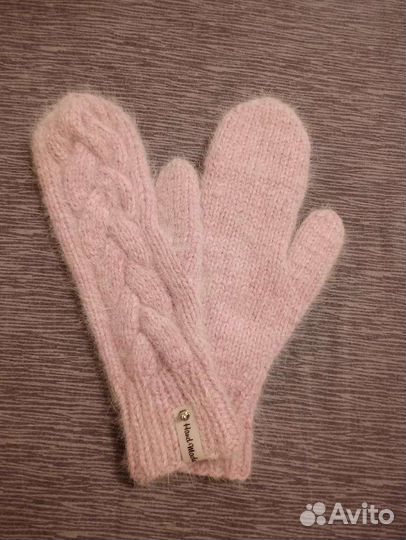 Шапка ушанка женская и варежки из пуха норки