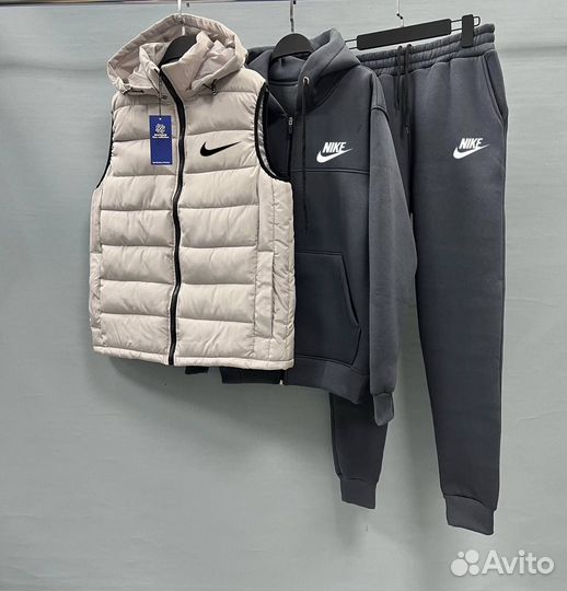 Спортивный костюм мужской тройка теплый на флисе