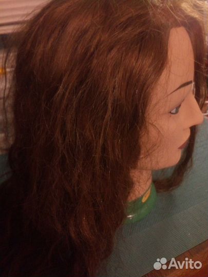 Голова учебная для причёсок с натуральными волосам