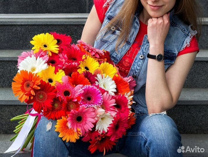 Герберы букет цветы