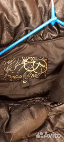 Кожаный пуховик