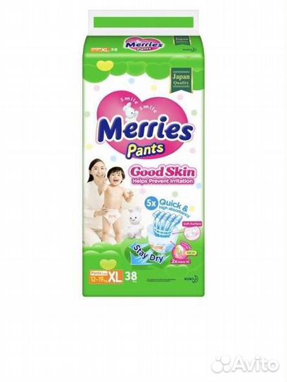 Трусики Merries Xl Good Skin 38 шт