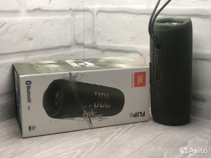 Портативная акустика JBL Flip 6, 30 Вт, Зеленая