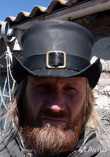 Шляпа цилиндр кожа