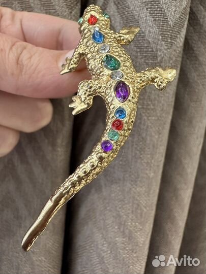 Винтажная брошь «Ящерица» США