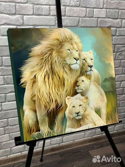 Львы. Прайд. Холст 50х50