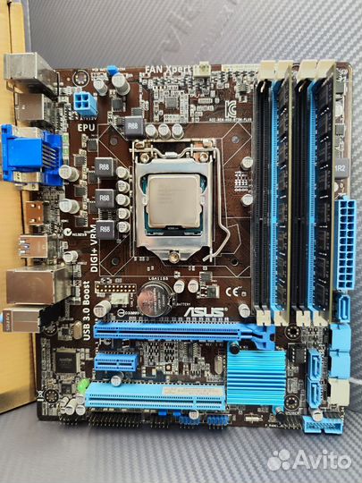 Комплект asus B75M-plus/ Intel Core i7-3770 / 16Gb