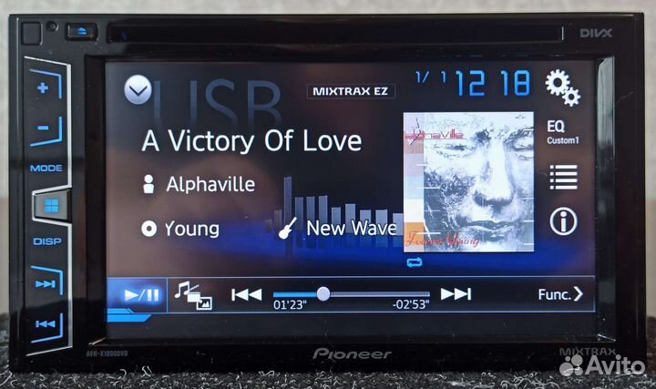 Pioneer AVH-x1800DVD (Проц/Flac/USB/AUX/CD/DVD/Кам