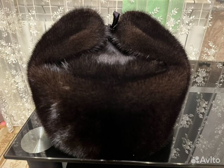 Норковая шапка-ушанка мужская