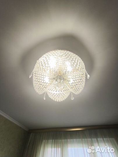 Люстра потолочная хрустальная бу