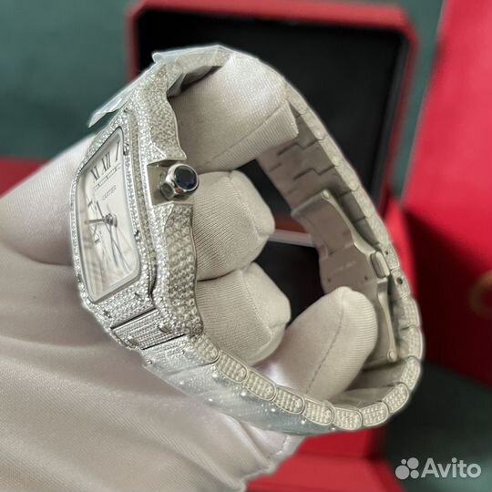 Часы Cartier santos с камнями