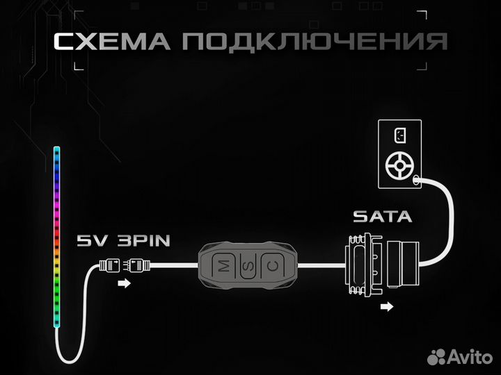 Контроллер для подсветки пк 5v 3pin argb