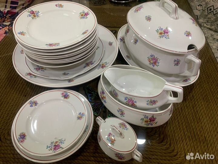 Столовый сервиз Дулево Полевой цветок (СССР, 1955)