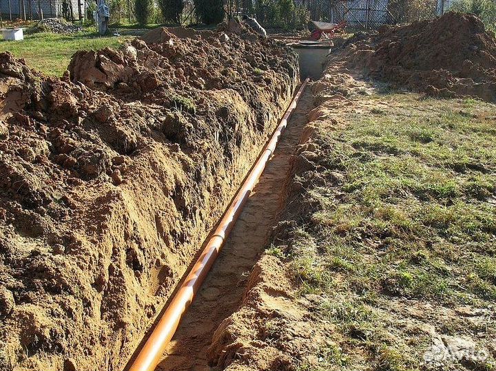 Копка котлована, пруда, траншеи