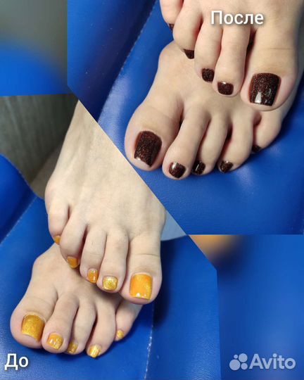 Маникюр, педикюр покрытие гель лаком