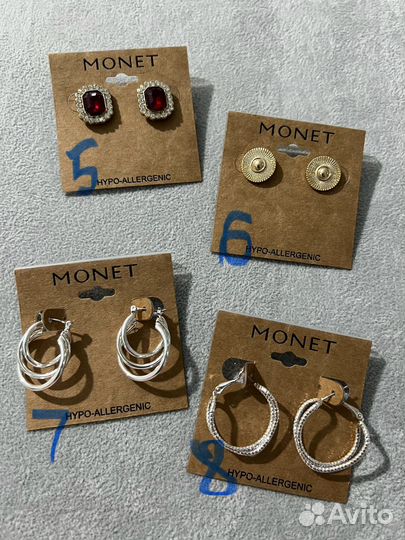 Серьги клипсы Monet