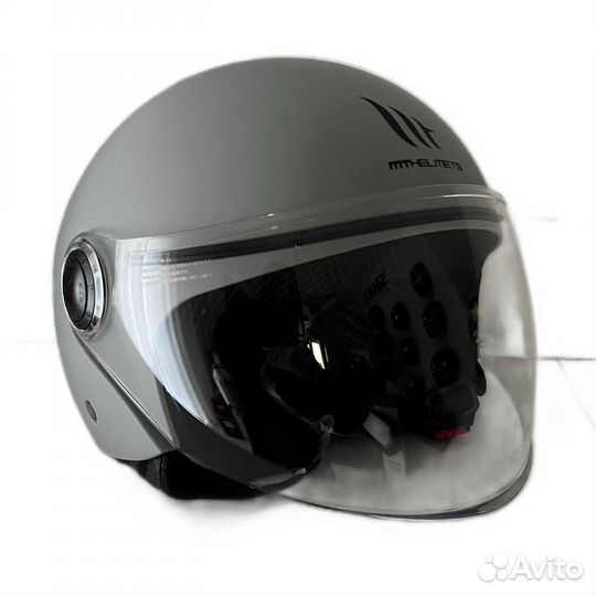 MT Мотошлемs street Solid A12 Jet Motorcycle Мотошлем Matt Gray