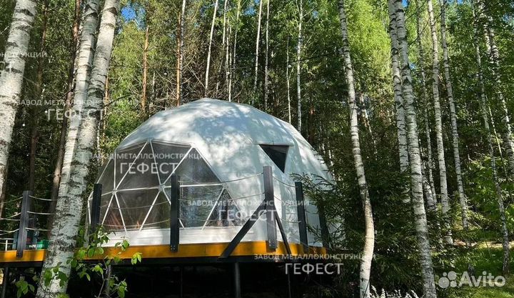 Шатер для кафе, геодезический купол площадь 112м2