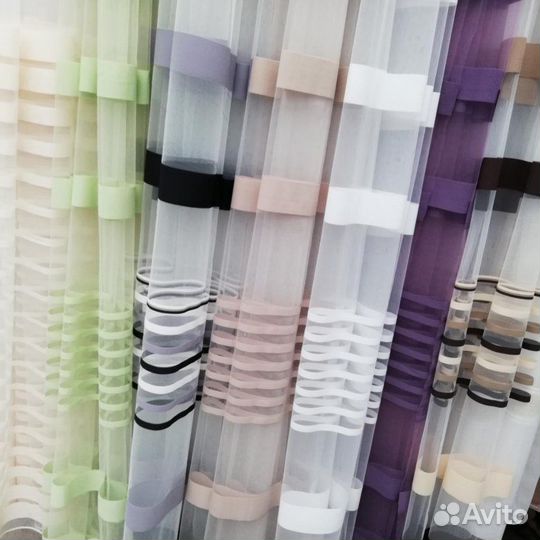 Тюль полоса, готовые комплекты
