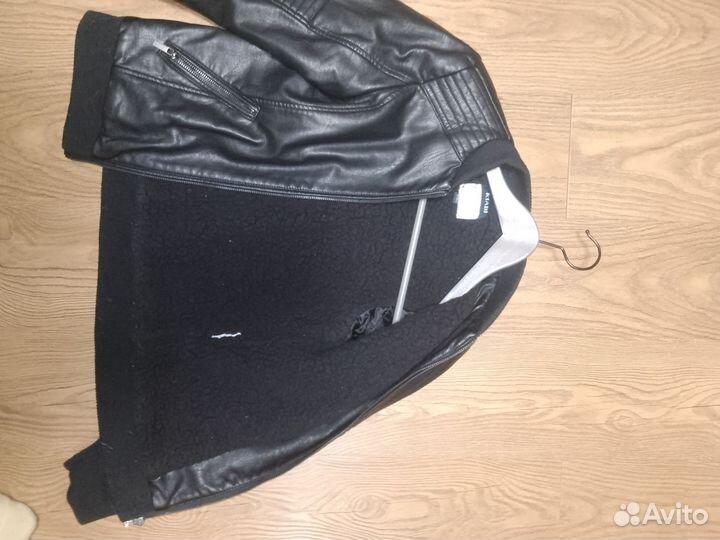 Кожаная куртка с мехом Kiabi