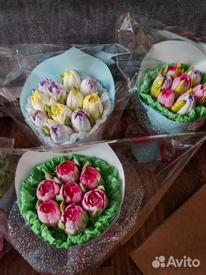 Тюльпаны из зефира на 8 марта